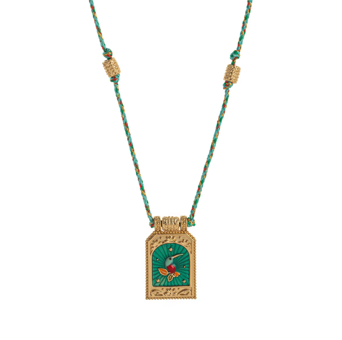 Hummingbird Prayer Card Necklace