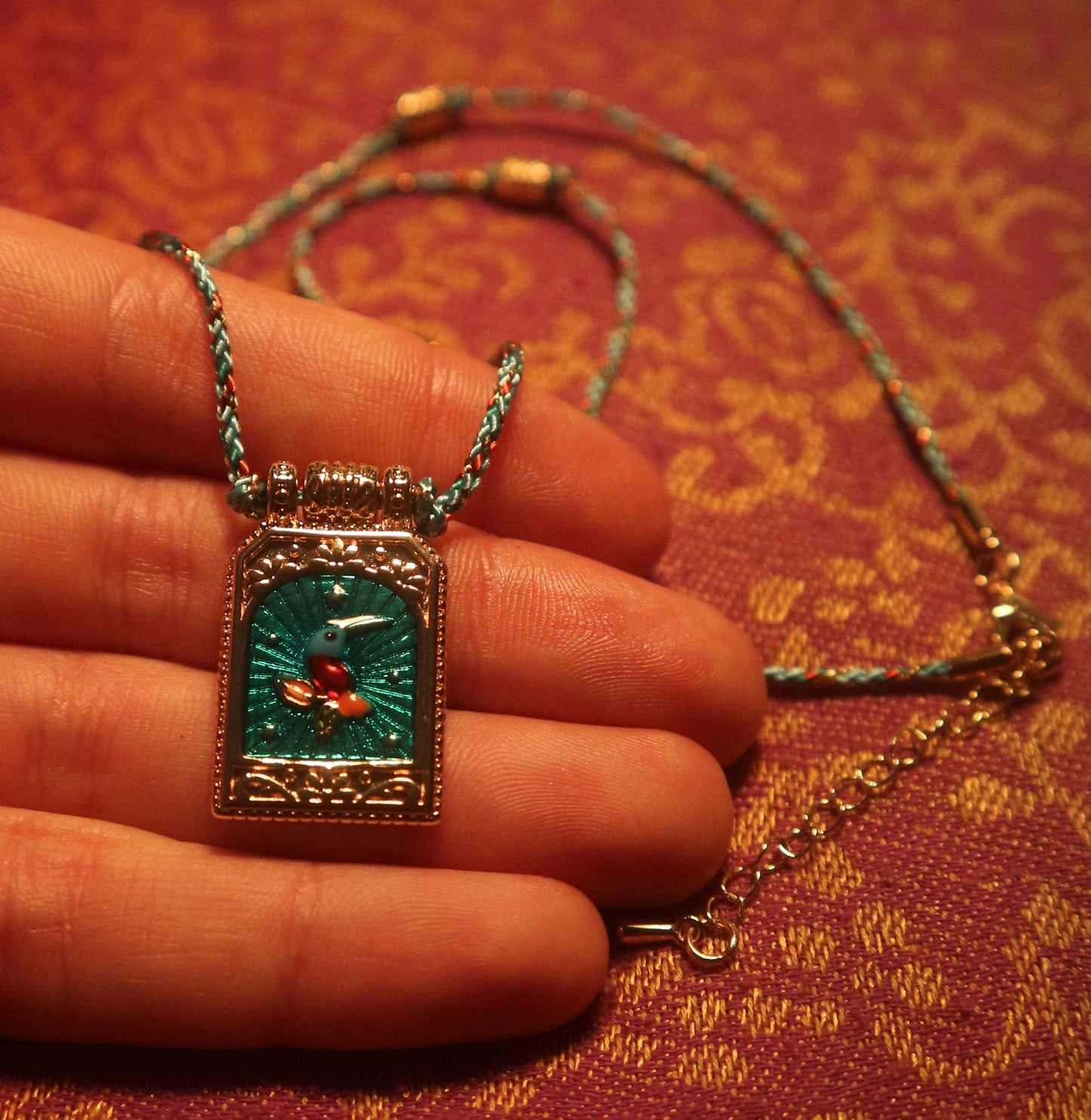Hummingbird Prayer Card Necklace