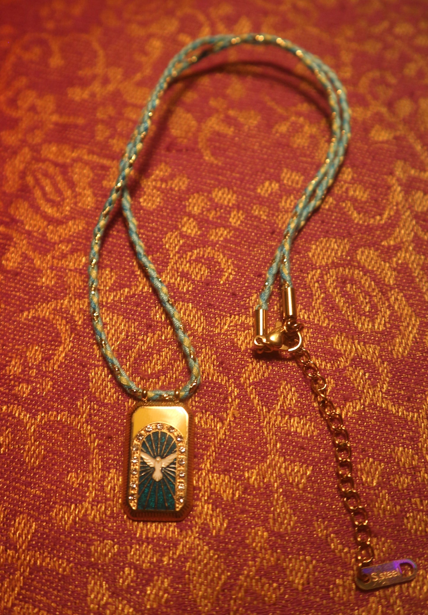 Dove Prayer Card Necklace
