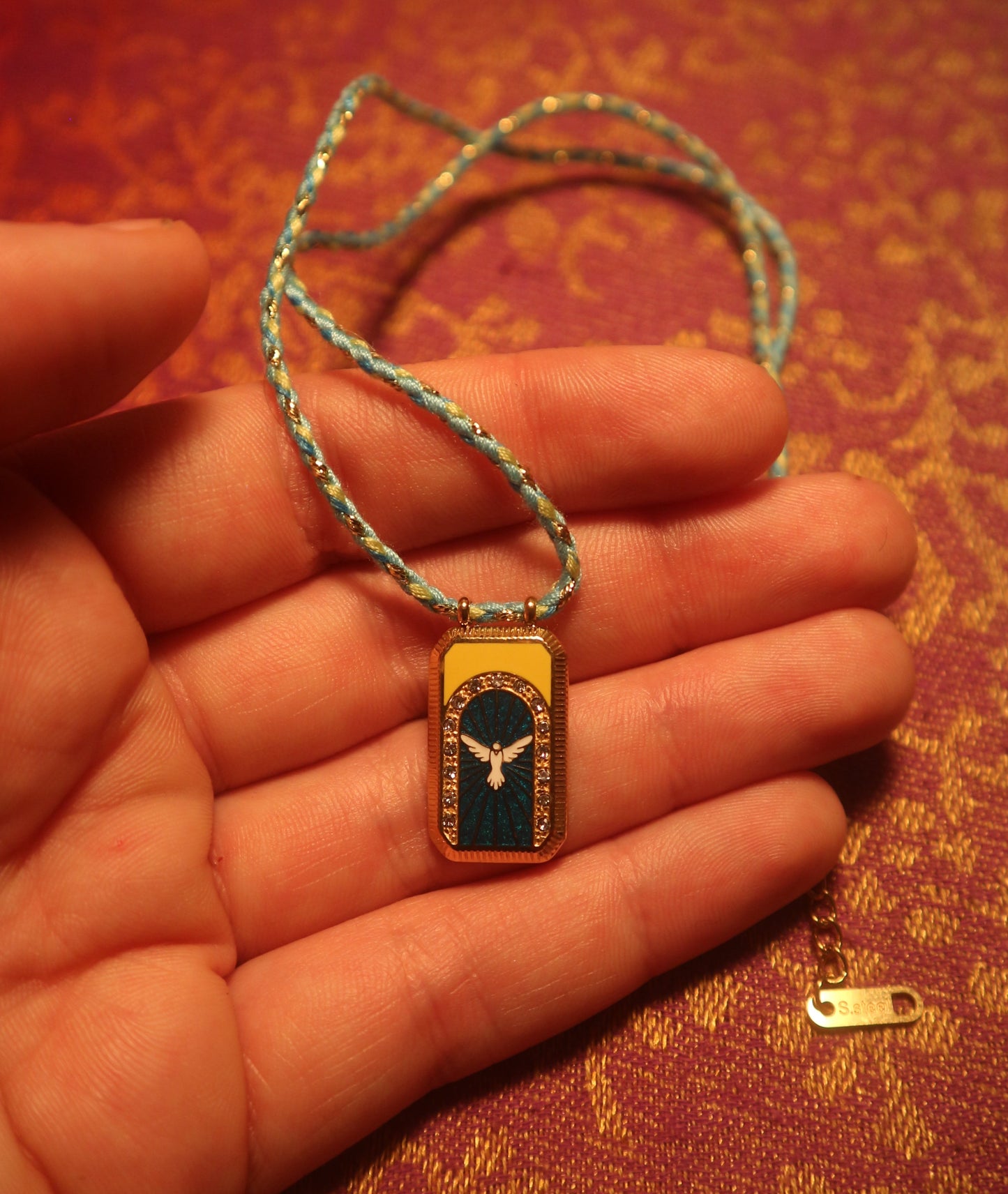 Dove Prayer Card Necklace