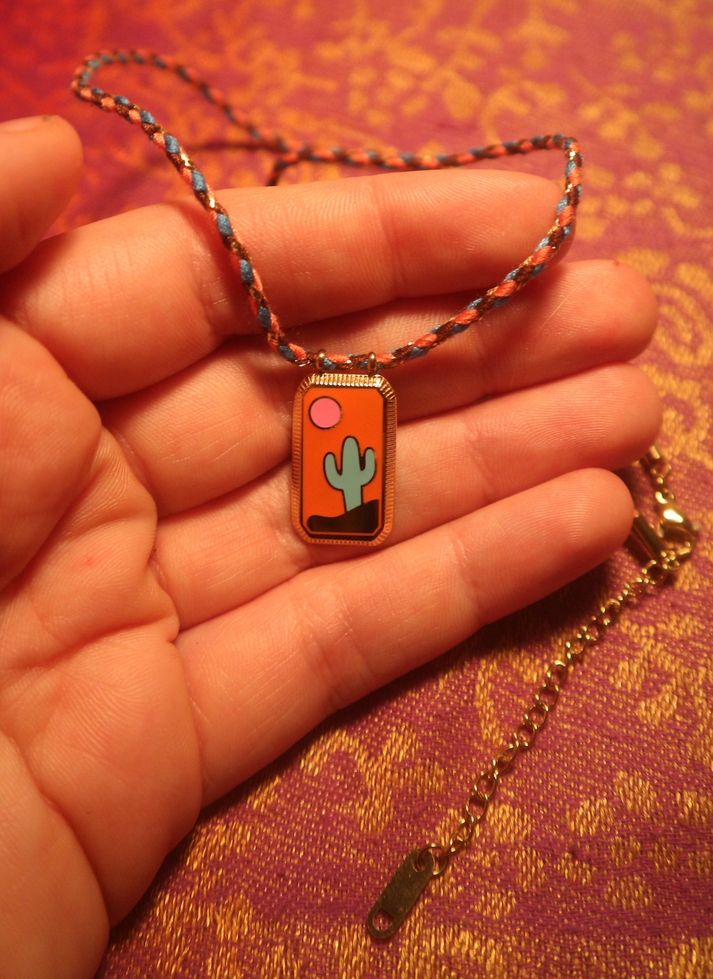 Cactus Prayer Card Necklace