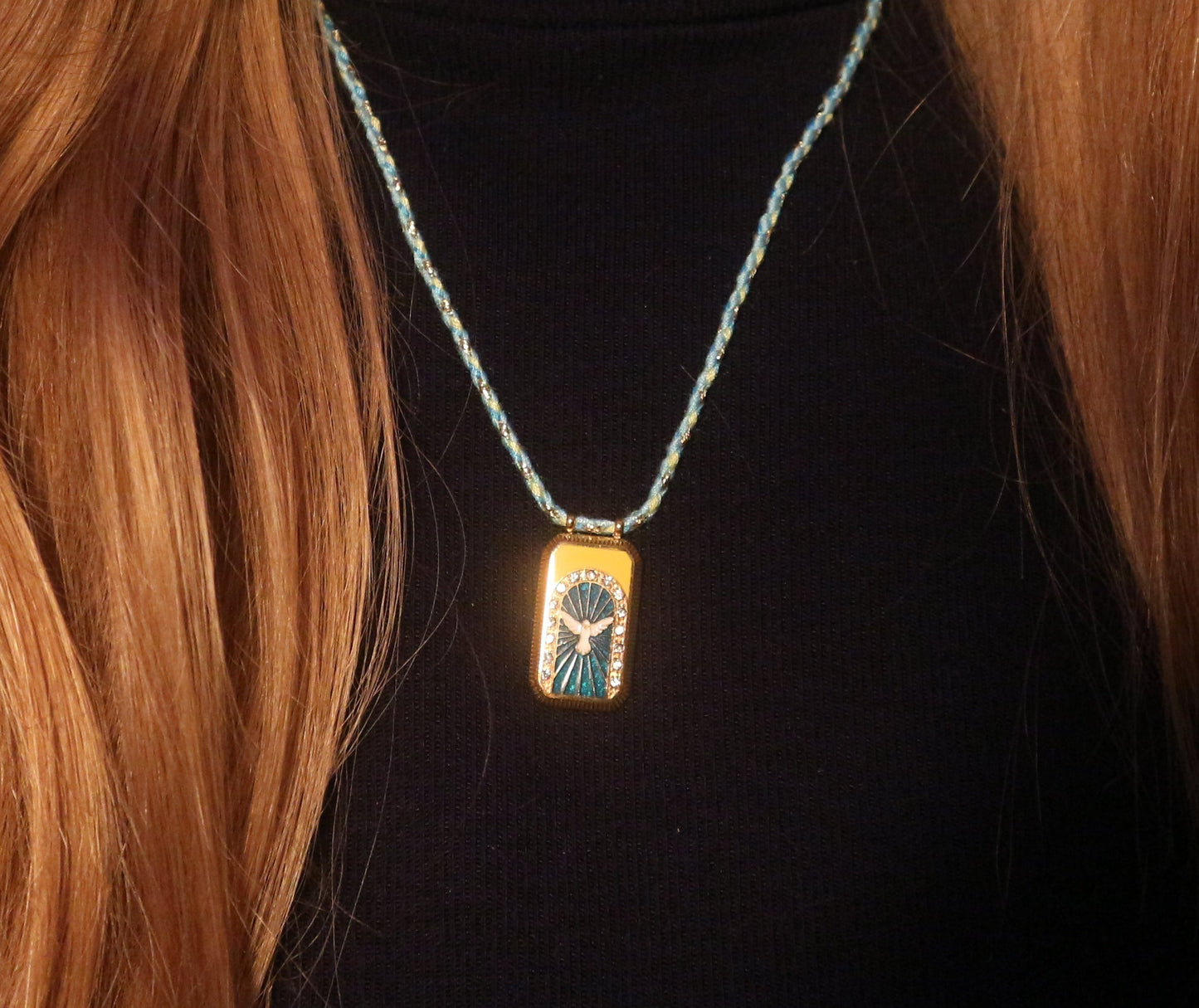 Dove Prayer Card Necklace