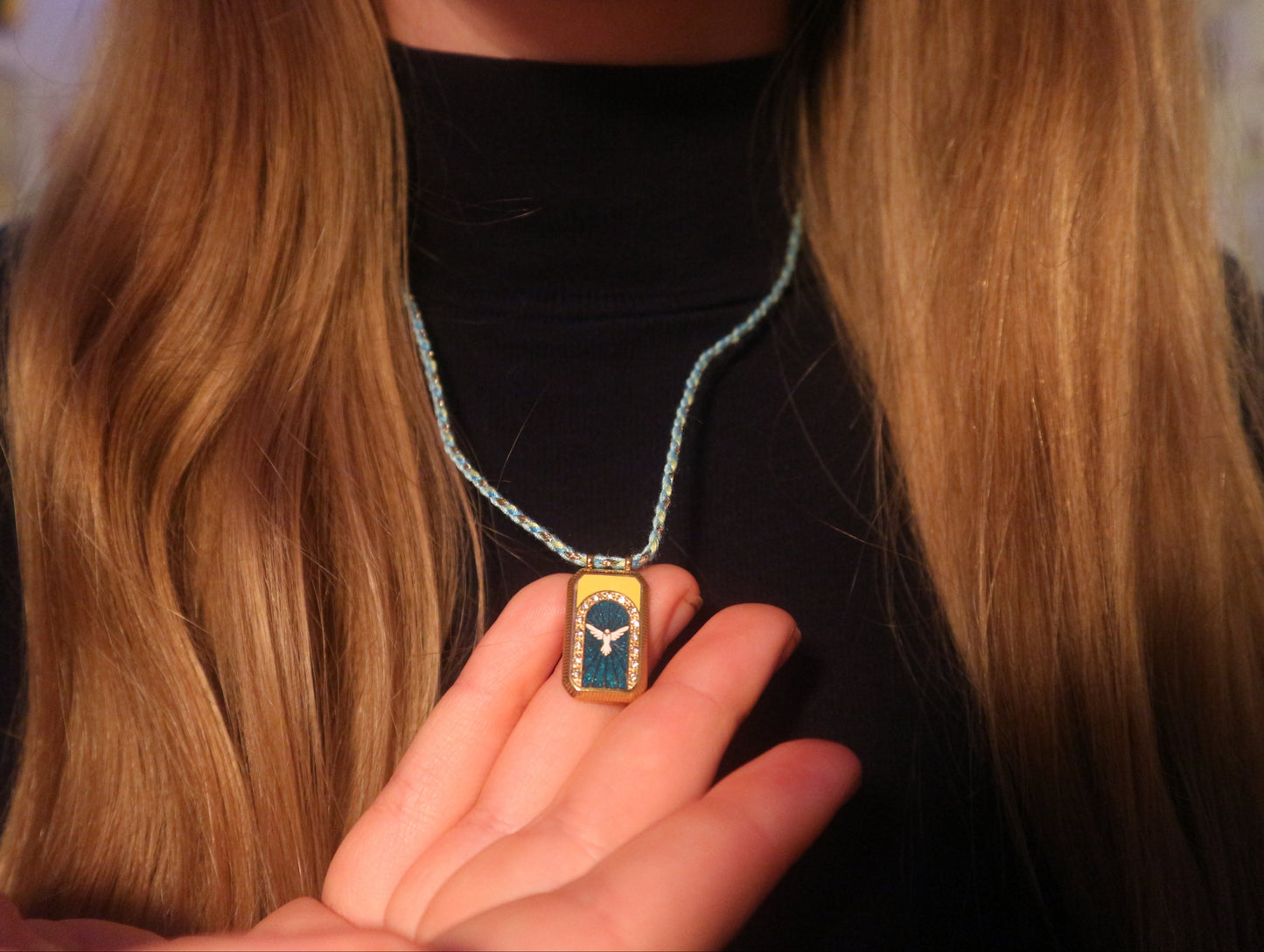 Dove Prayer Card Necklace