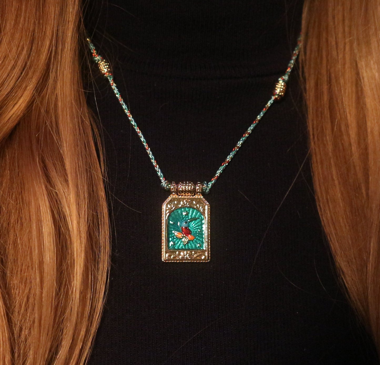 Hummingbird Prayer Card Necklace