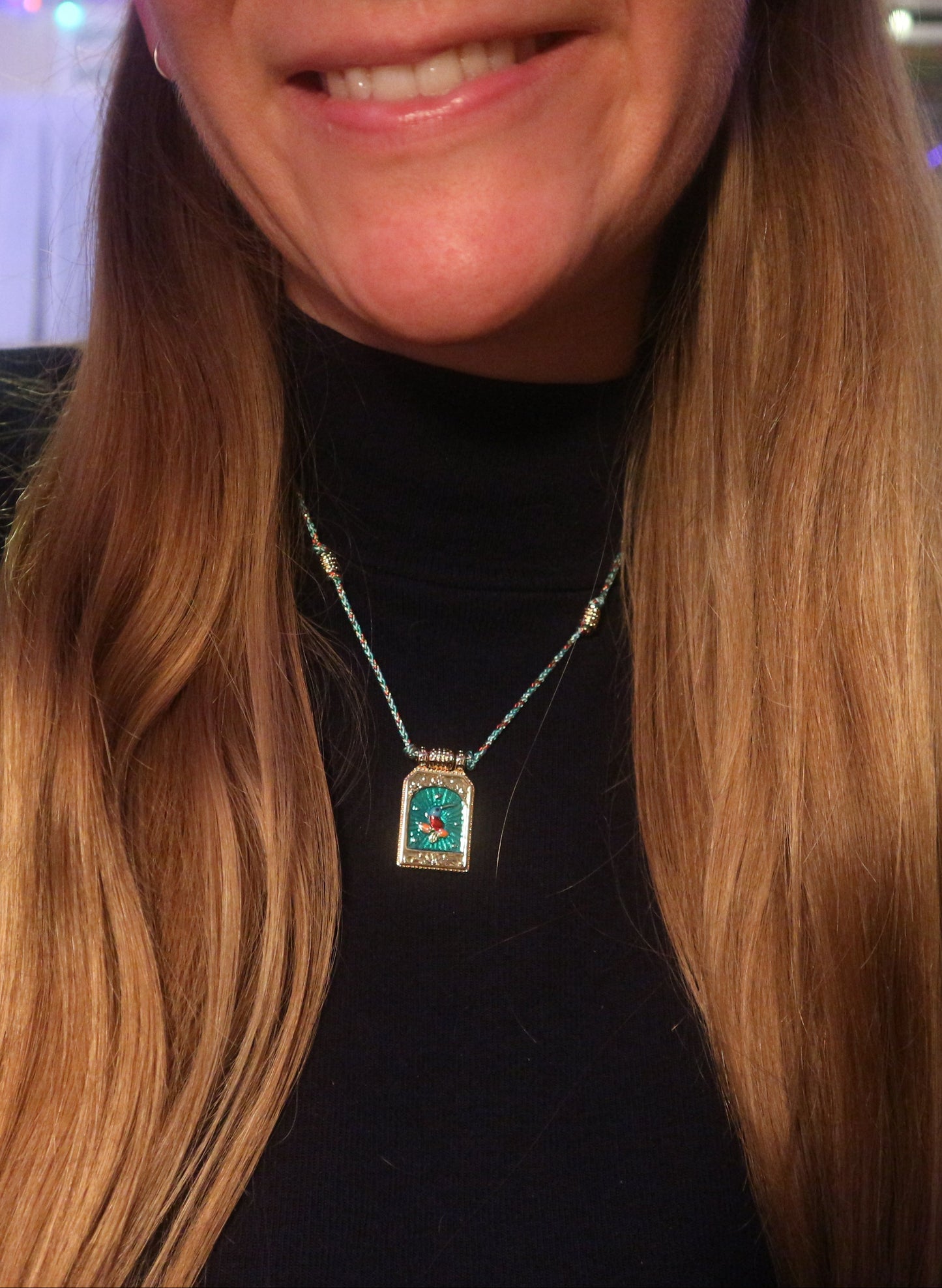 Hummingbird Prayer Card Necklace