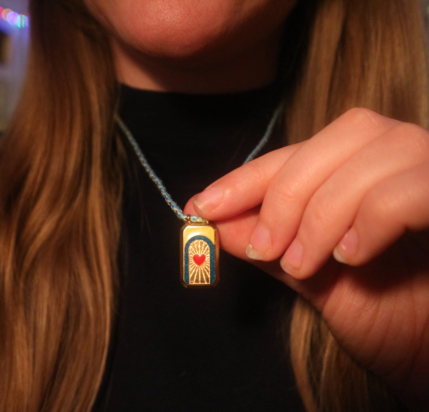 Radiant Heart Prayer Card Necklace